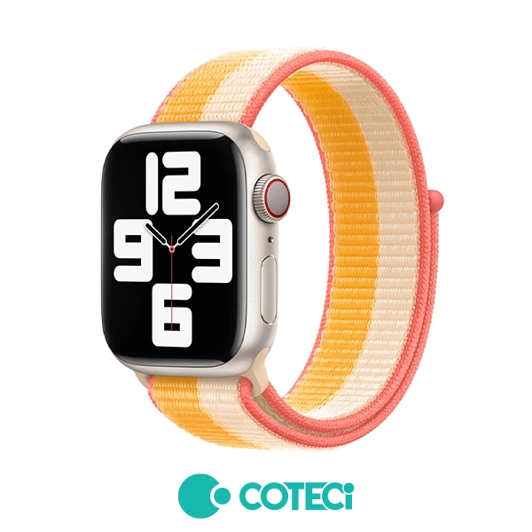 COTECi Sport Nylon Strap W72 Apple Watch, 42/44/45/49mm /бежово + бяло/