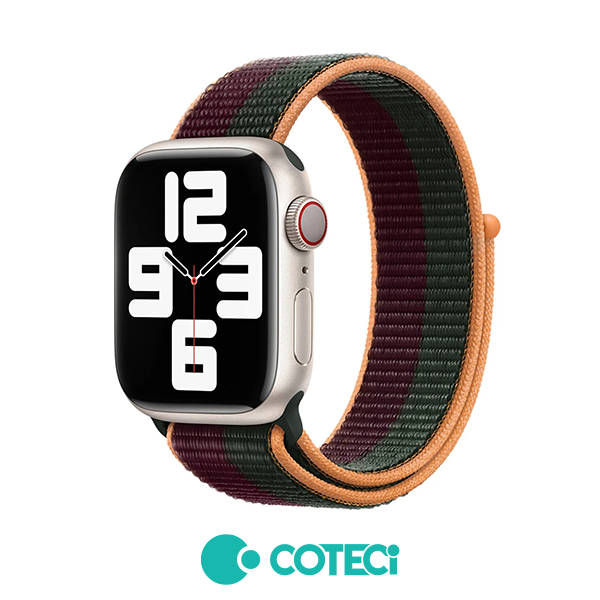 COTECi Sport Nylon Strap W72 Apple Watch, 42/44/45/49mm /череша + зелено/