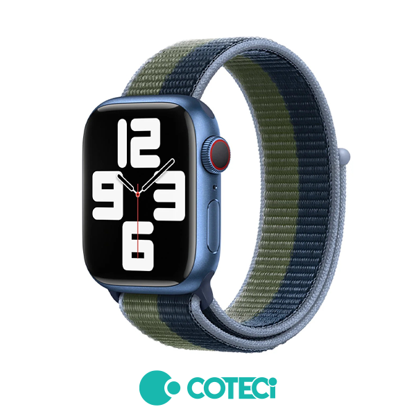 COTECi Sport Nylon Strap W72 Apple Watch, 42/44/45/49mm /тъмно синьо + зелено/