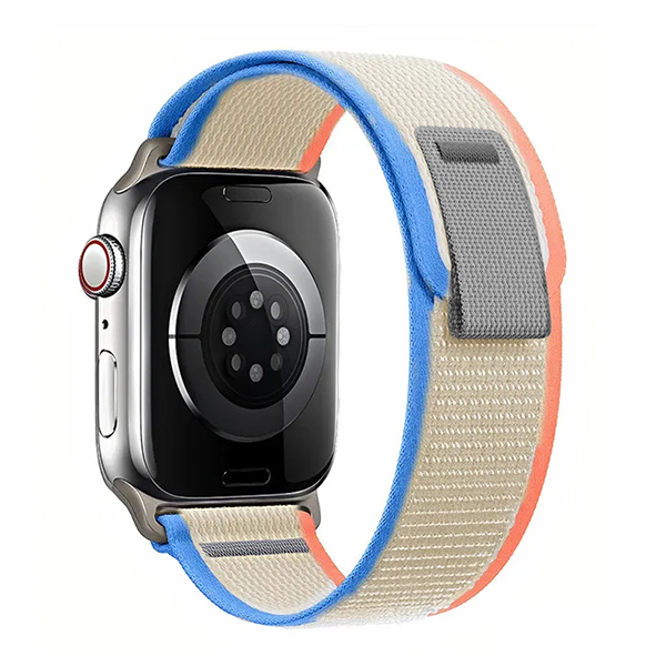 Каишка Trail Loop за Apple Watch 42/44/45/49mm /светло синьо + оранжево + крем/