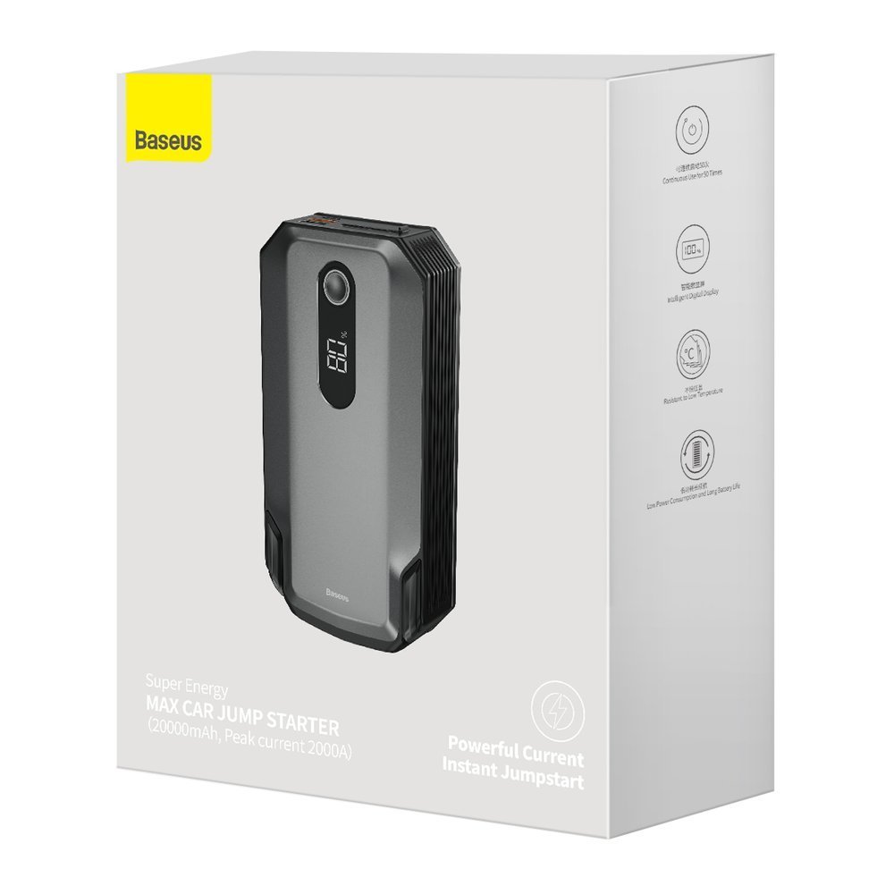 BASEUS Car Jump Starter/Power Bank/Power Bank 20000 mAh 2000A + фенерче /черен/ - CGNL020001