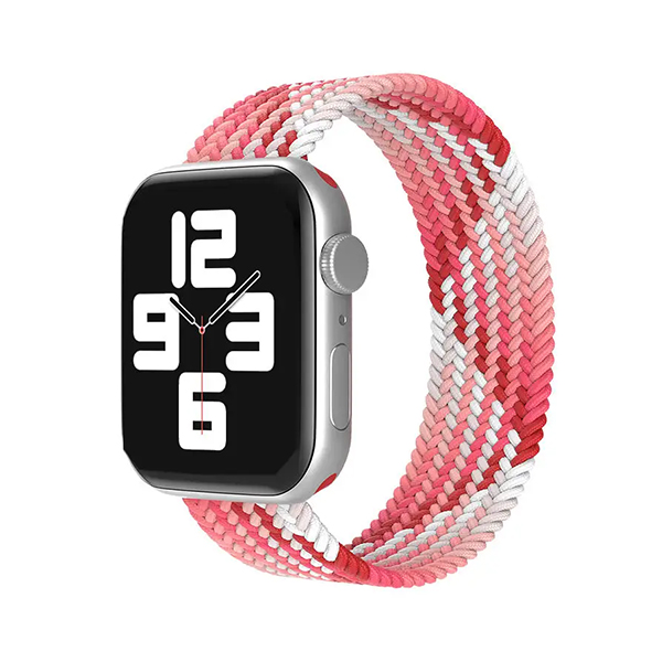 Каишка Braided Solo Loop за Apple Watch, 38/40, L /червено - бяло/
