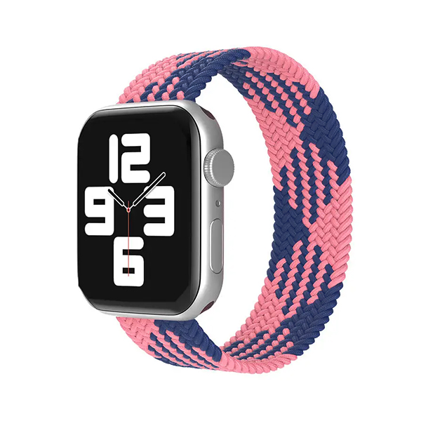 Каишка Braided Solo Loop за Apple Watch, 38/40, M /синьо - розово/