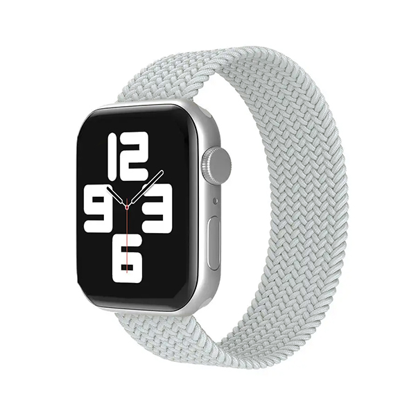 Каишка Braided Solo Loop за Apple Watch, 38/40, M /перлено сива/