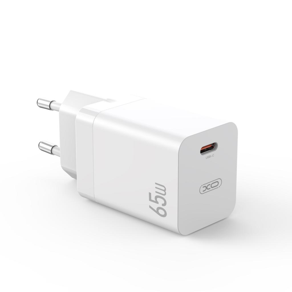 XO 220V 65W, USB-C, EU сертифицирано, бял - CE10