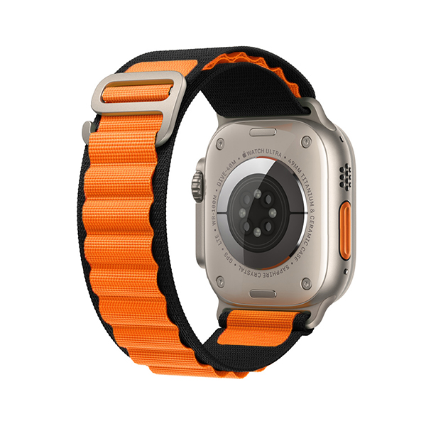 Каишка Alpine Loop Strap за Apple Watch, 38/40mm /черно - оранжево/