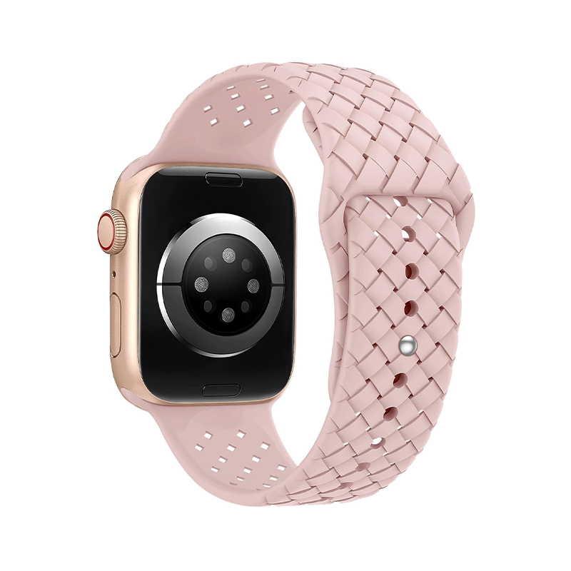 Каишка Braided Silicone Band for Apple Watch, 38/40mm /бледо розова/