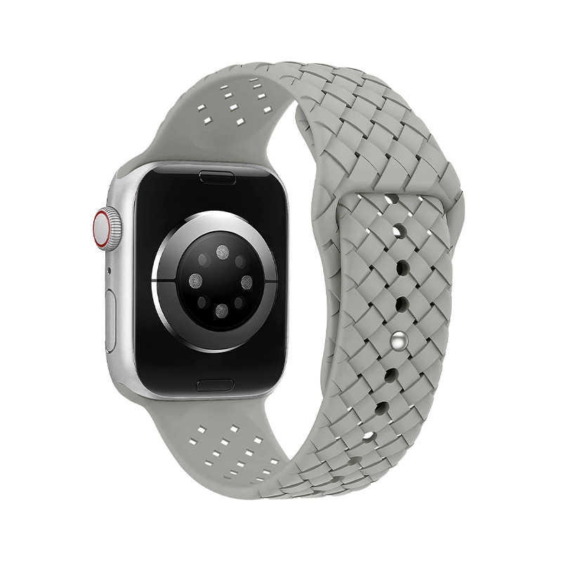 Каишка Braided Silicone Band for Apple Watch, 42/44/45/49mm /сива/