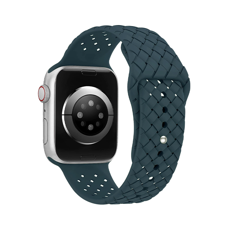 Каишка Braided Silicone Band for Apple Watch, 42/44/45/49mm /тъмно синя/