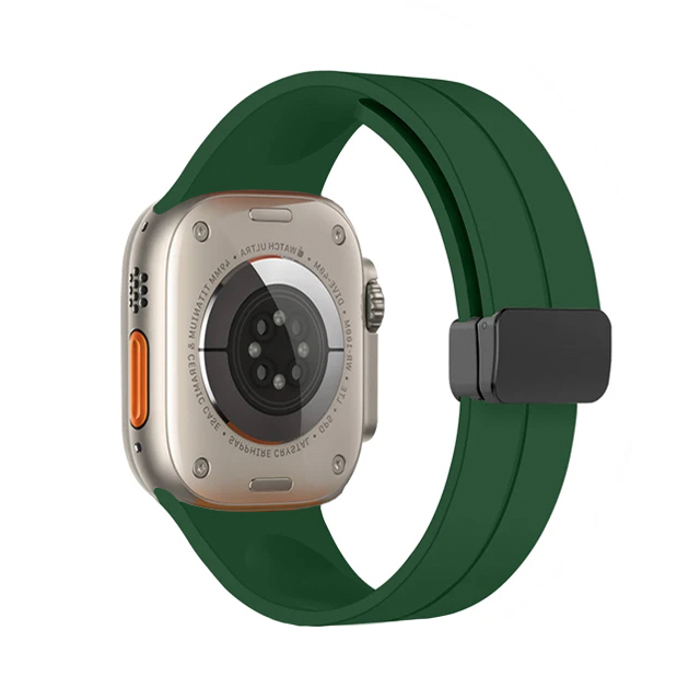 Каишка Silicone Magnet Black Buckle for Apple Watch, 38/40mm /тъмно зелена/