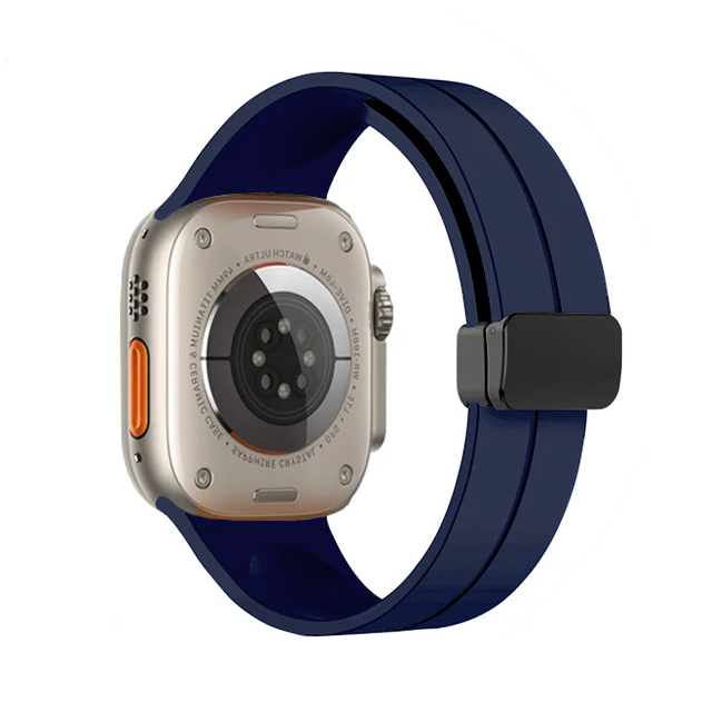 Каишка Silicone Magnet Black Buckle for Apple Watch, 42/44/45/49mm /тъмно синя/