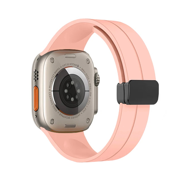 Каишка Silicone Magnet Black Buckle for Apple Watch, 42/44/45/49mm /розова/