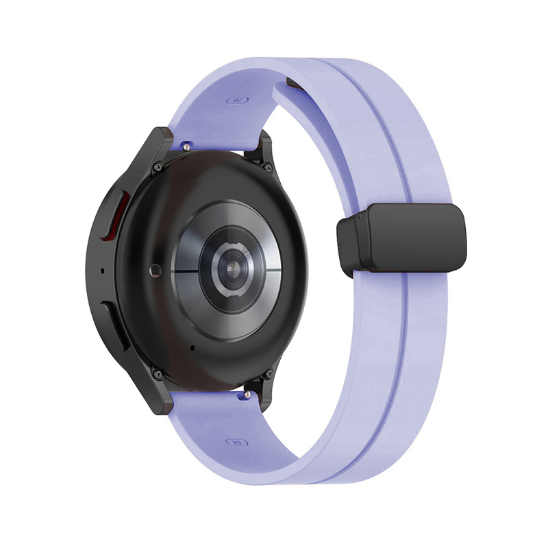 Силиконова каишка Silicone Magnet Black Buckle за Smart Watch, 20мм /люляк/