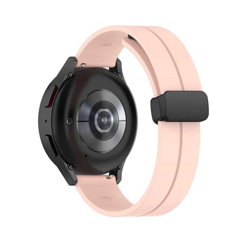Силиконова каишка Silicone Magnet Black Buckle за Smart Watch, 20мм /розова/