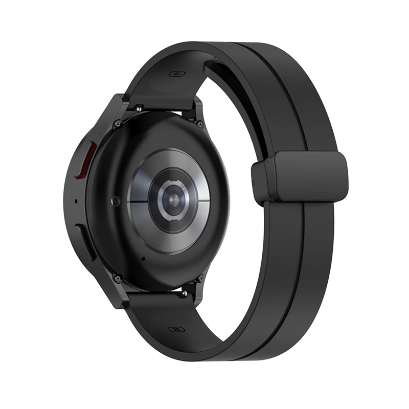 Силиконова каишка Silicone Magnet Black Buckle за Smart Watch, 22мм /черна/