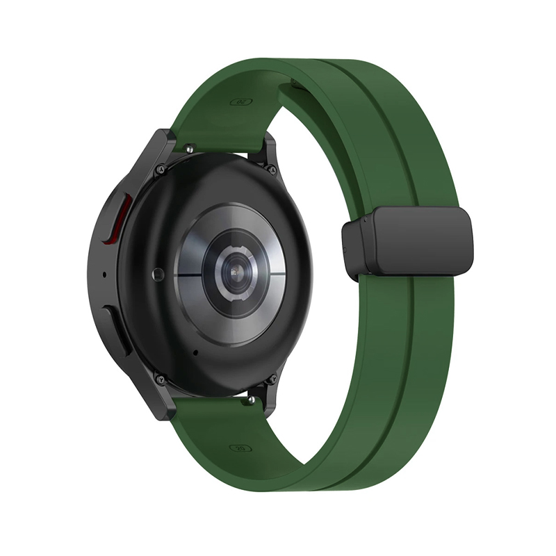 Силиконова каишка Silicone Magnet Black Buckle за Smart Watch, 22мм /зелена/