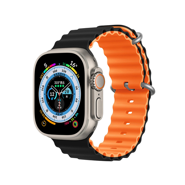 Ocean Band 2-colored for Apple Watch, 38/40mm /Back + Orange/