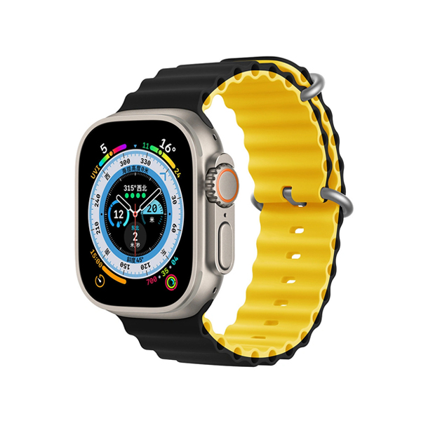 Ocean Band 2-colored for Apple Watch, 38/40mm /Back + Yellow/