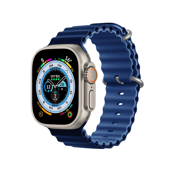 Ocean Band 2-colored for Apple Watch, 38/40mm /Deep blue - Shallow navy blue/