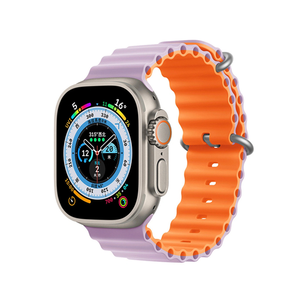 Ocean Band 2-colored for Apple Watch, 38/40mm /Lavender + Orange/