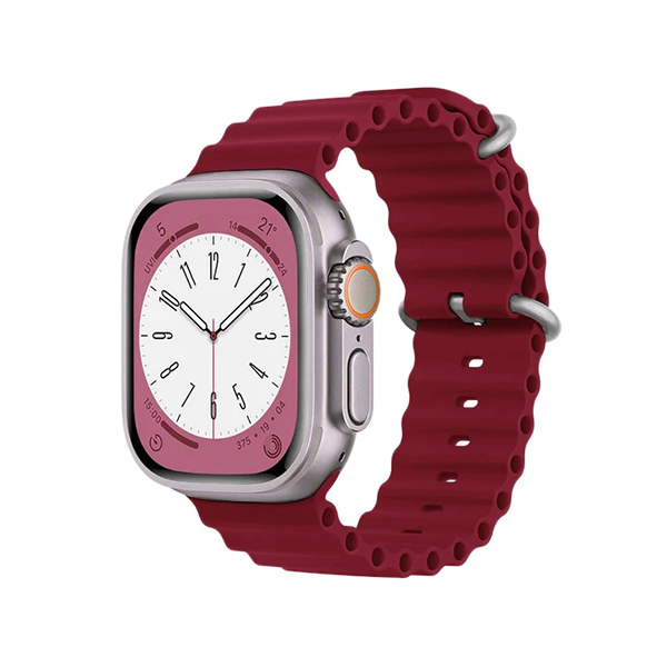 Силиконова каишка Ocean Band за Smart Watch, 20мм /тъмно червена/