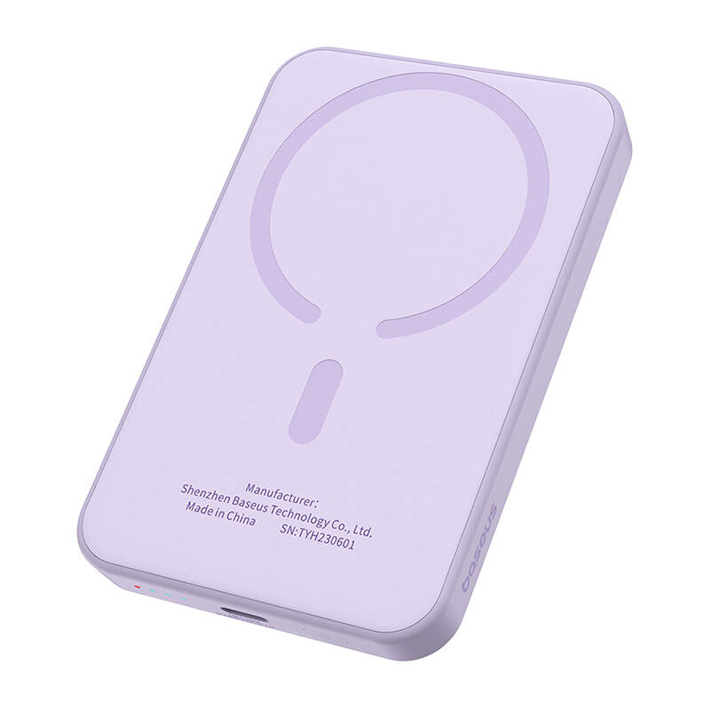 BASEUS Power Bank 5000 mAh, 20W, Mini Magnetic, P10022107513-00 /лилав/