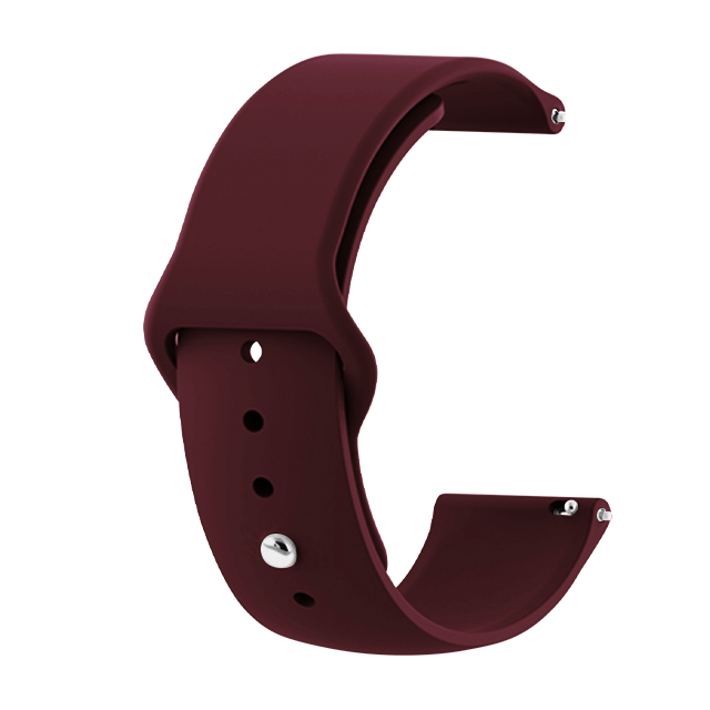 Каишка 20мм за Smart Watch, Silicone Simple Strap, силикон, винен