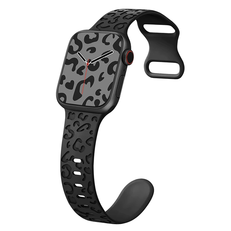 Силиконова каишка Leopard Pattern Strap за Smart Watch, 20мм /черна/