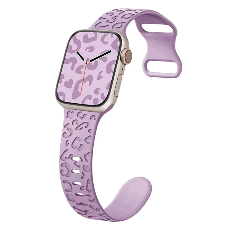 Силиконова каишка Leopard Pattern Strap за Smart Watch, 20мм /светло лилава/