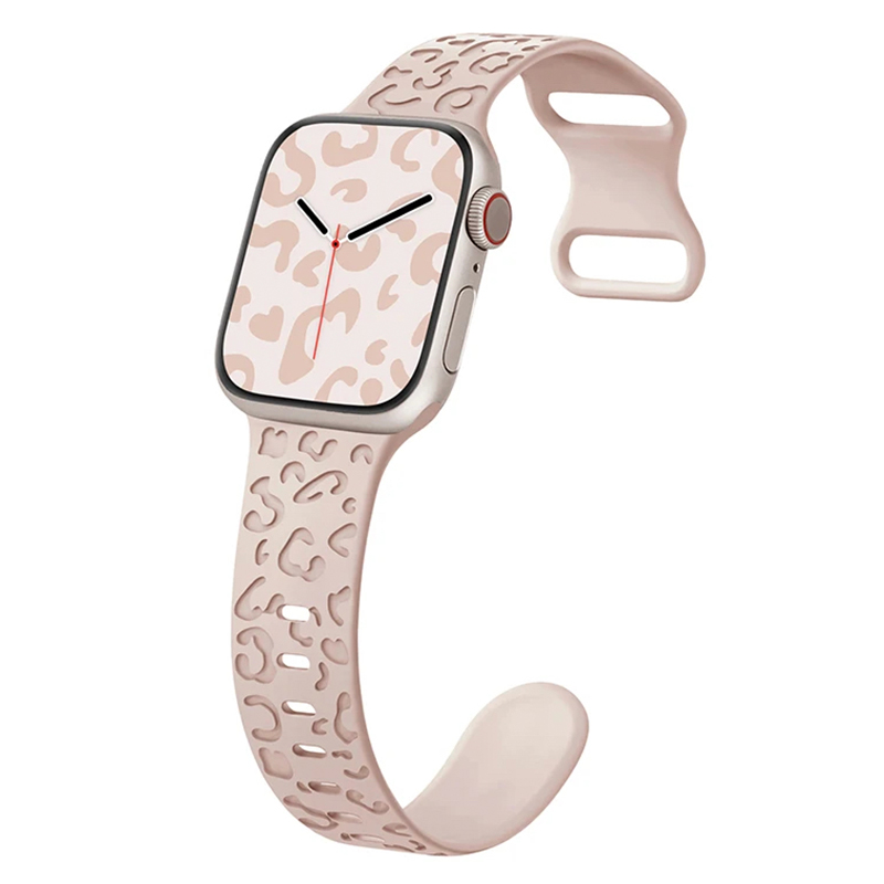Силиконова каишка Leopard Pattern Strap за Smart Watch, 20мм /розов пясък/