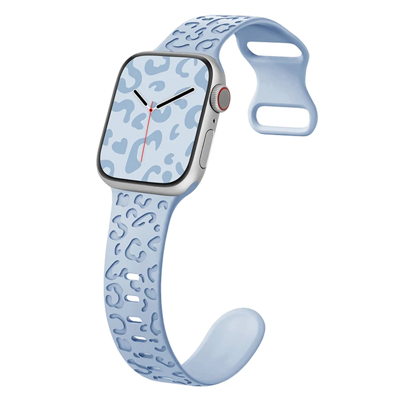 Силиконова каишка Leopard Pattern Strap за Smart Watch, 20мм /небесно синя/