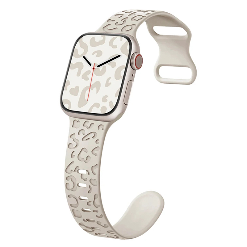Силиконова каишка Leopard Pattern Strap за Smart Watch, 20мм /крем/