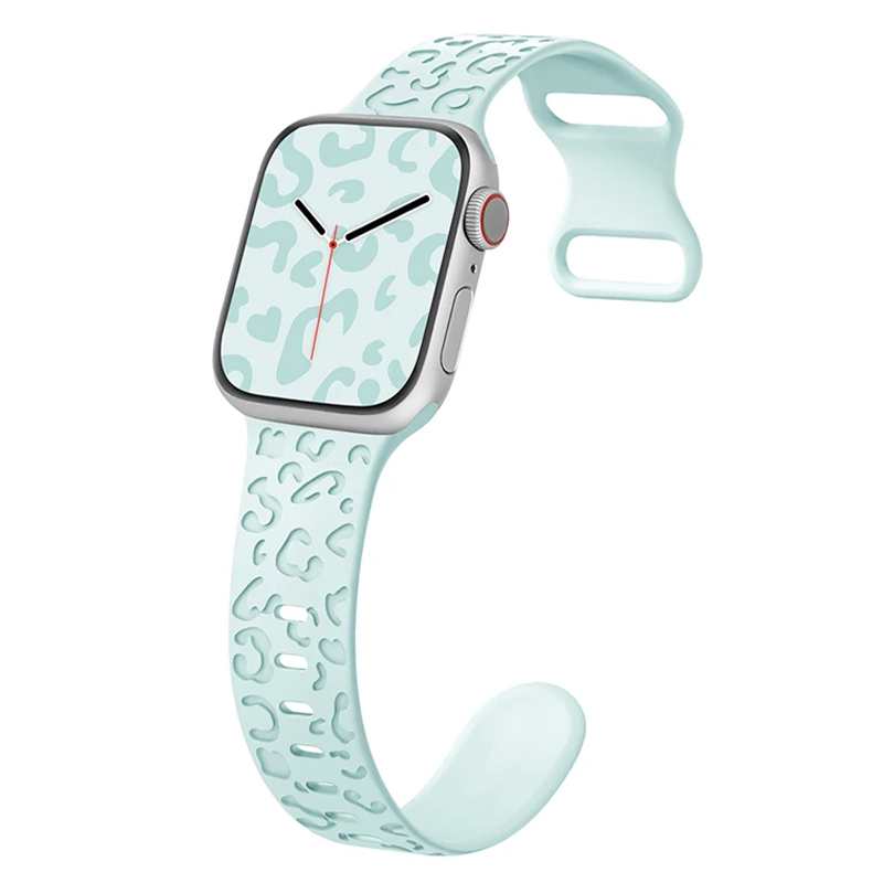 Силиконова каишка Leopard Pattern Strap за Smart Watch, 20мм /тюркоаз/
