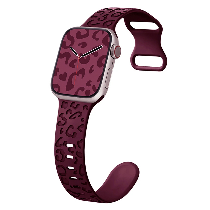 Силиконова каишка Leopard Pattern Strap за Smart Watch, 20мм /винена/
