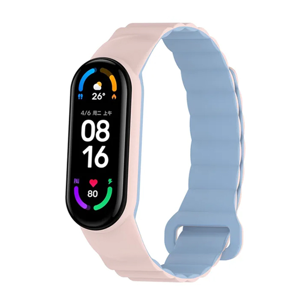 Magnet Strap for Xiaomi Mi Band 3/4/5/6/7 /Pink + Blue/