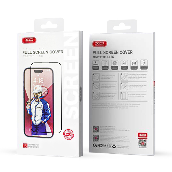 XO 2.5D Tempered Glass iPhone 15 /черно/