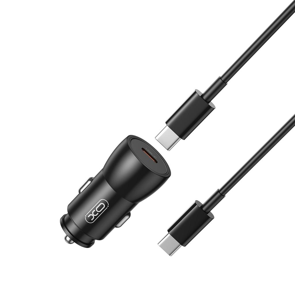 XO 12V 25W, USB-C, кабел C-C, черен - CC57