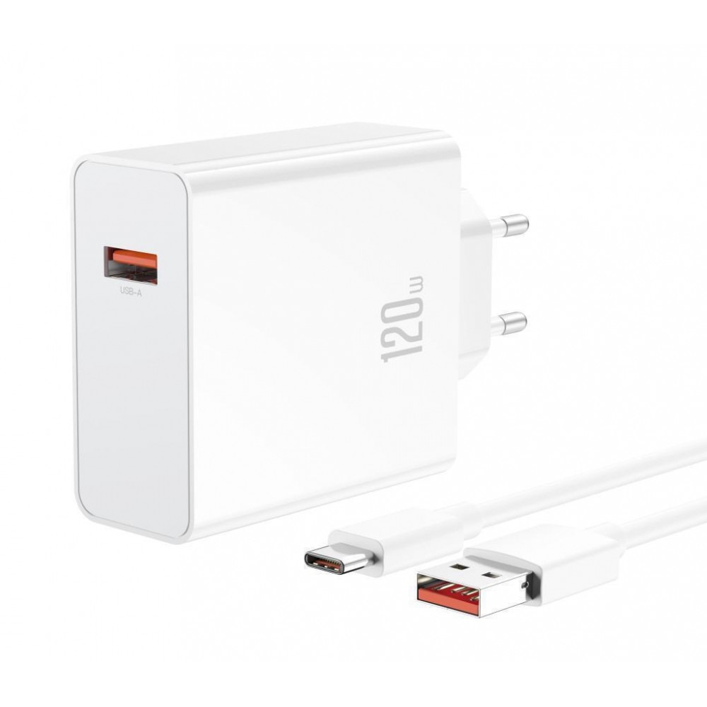 XO 220V 120W, USB-A, A-C, бял - L128