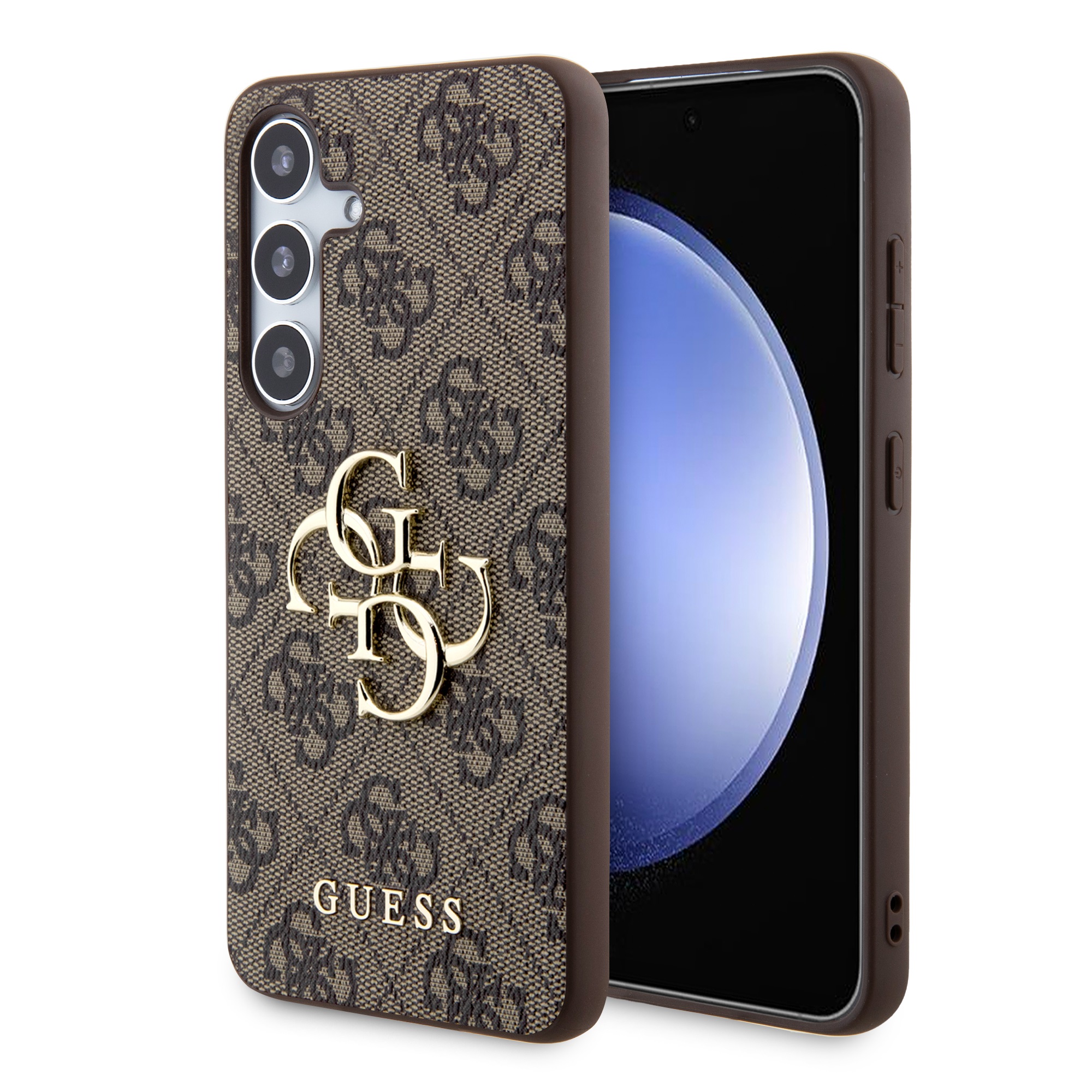GUESS Case Samsung S24 Plus, 4G Metal Logo, brown - GUHCS24M4GMGBR
