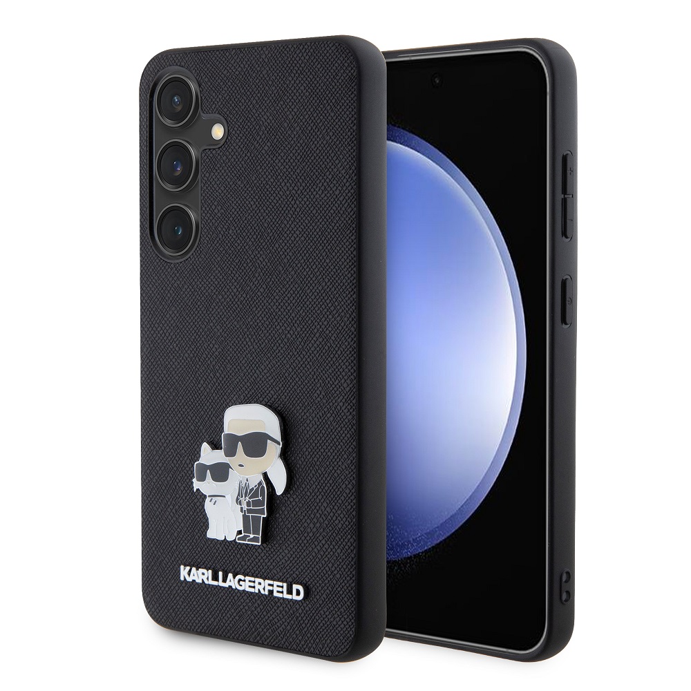 Калъф Karl Lagerfeld KLHCS24MPSAKCMPK Samsung S24 Plus PU Saffiano Metal Karl and Choupette Black