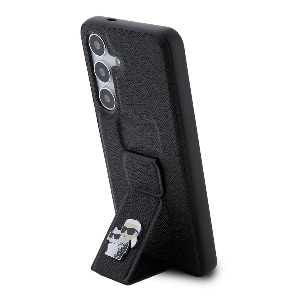 Калъф Karl Lagerfeld KLHCS24MGSAKCPK Samsung S24 Plus Saffiano Grip Stand Metal Logo Black