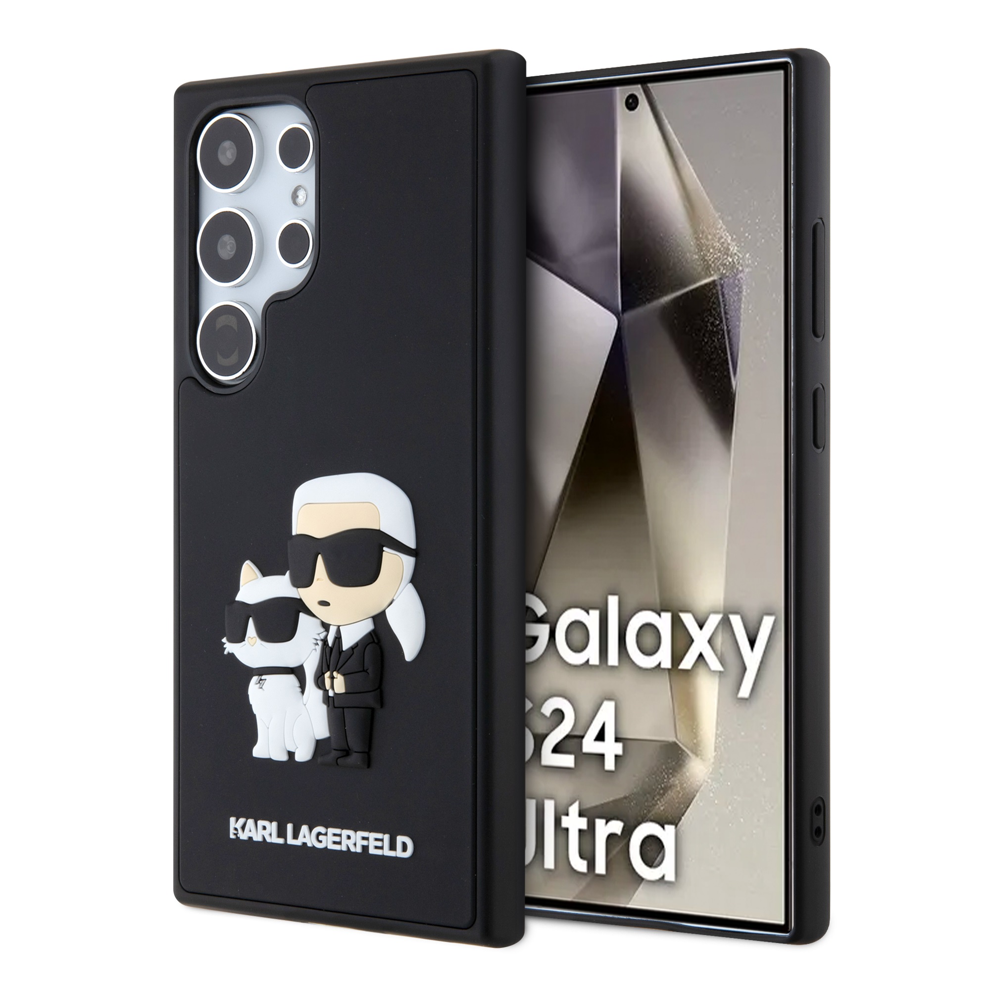 Калъф Karl Lagerfeld KLHCS24L3DRKCNK Samsung S24 Ultra 3D Rubber Karl and Choupette Black