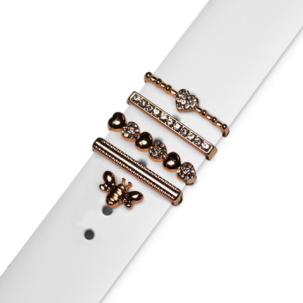 Аксесоар за каишка Strap Jewellery Ring + Charm Bee /СЕТ, златен/