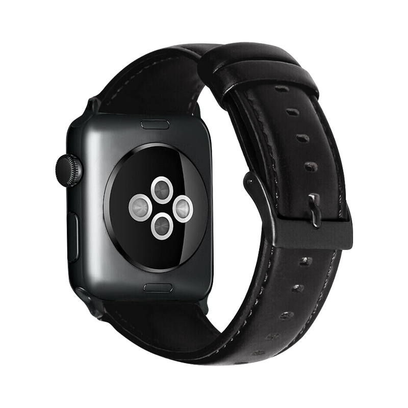 Кожена каишка Retro Leather Strap за Smart Watch, 22мм /черна/