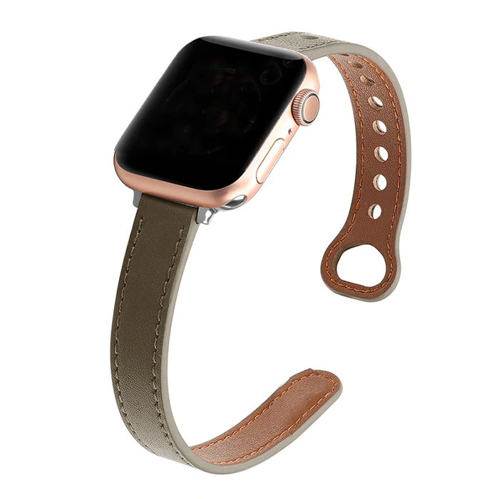 Кожена каишка Elegant Slim Leather Strap за Smart Watch, 18мм /лешник/
