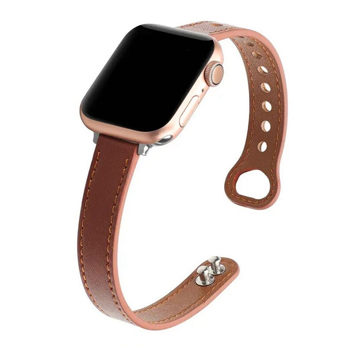 Кожена каишка Elegant Slim Leather Strap за Smart Watch, 18мм /шоколад/