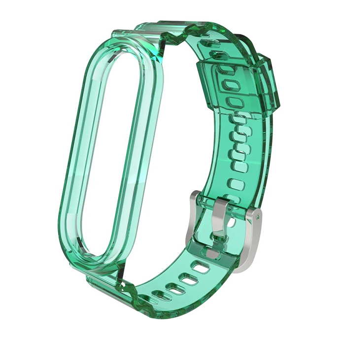 Каишка Transparent SIlicone Strap за Xiaomi Mi Band 3/4/5/6/7 /зелена/