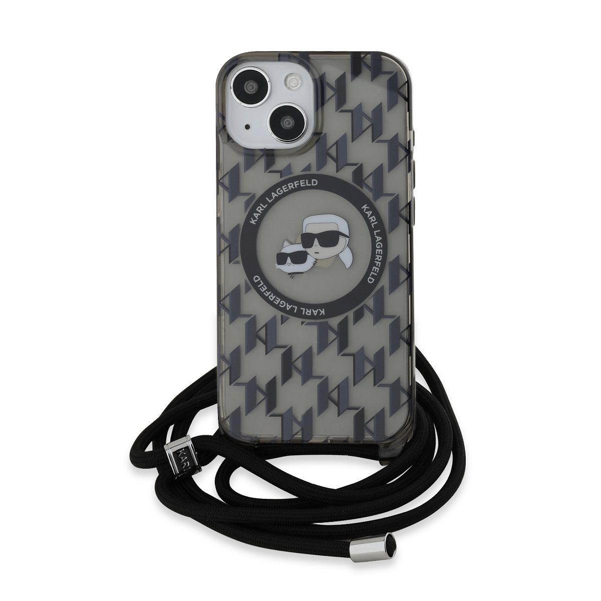 Калъф Karl Lagerfeld KLHMP15SHCKCKLCK Apple iPhone 15 IML Monogram Crossbody K/CH Heads MagSafe