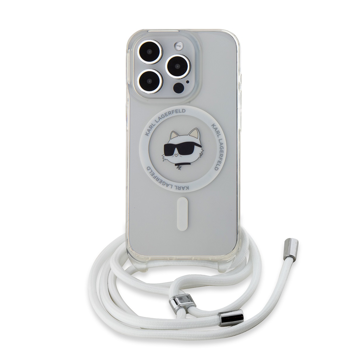 Калъф Karl Lagerfeld KLHMP15LHCCHNT Apple iPhone 15 Pro IML Crossbody Choupette Head MagSafe