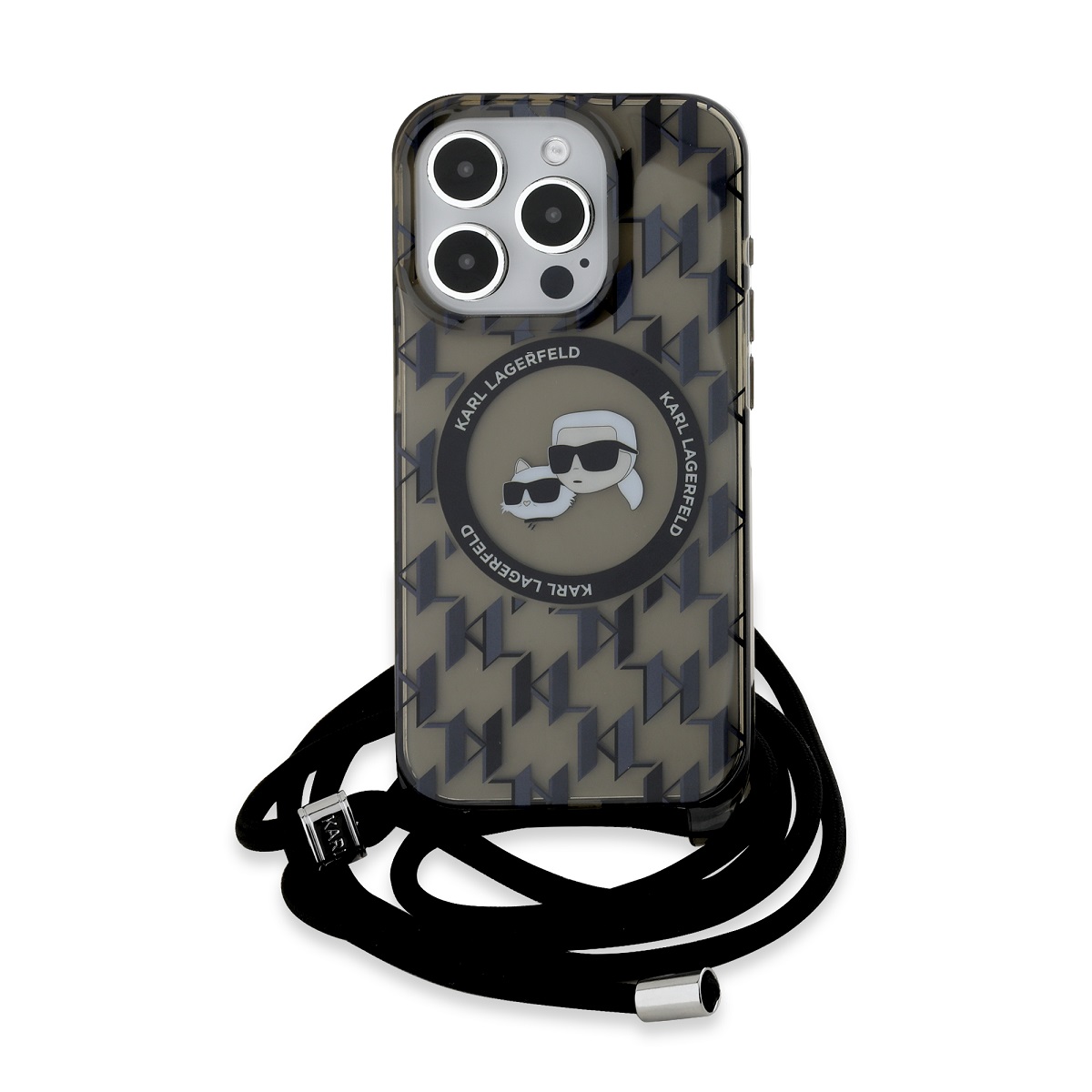 Калъф Karl Lagerfeld KLHMP15LHCKCKLCK Apple iPhone 15 Pro IML Monogram Crossbody K/CH Heads MagSafe